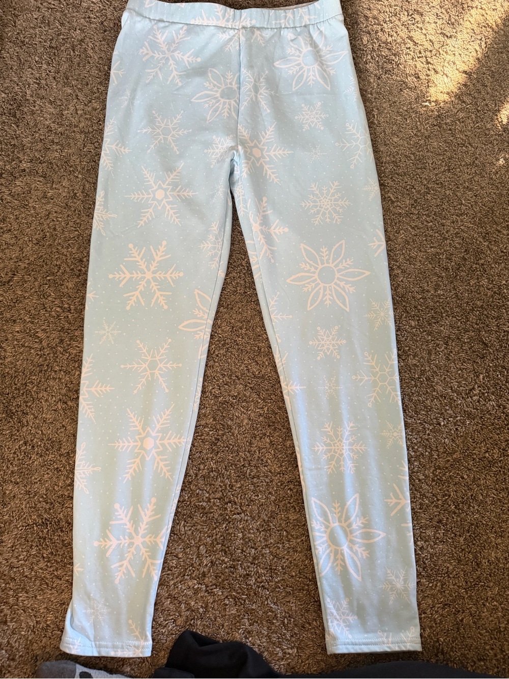 shosho Light Blue Snowflake Print Leggings